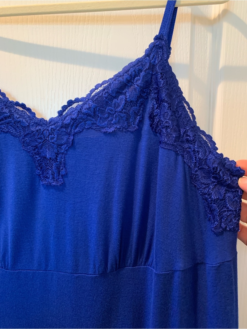 LANE BRYANT Royal Blue Lace Trim Spaghetti Strap Tank Top Camisole Size 14/16 - Picture 3 of 10